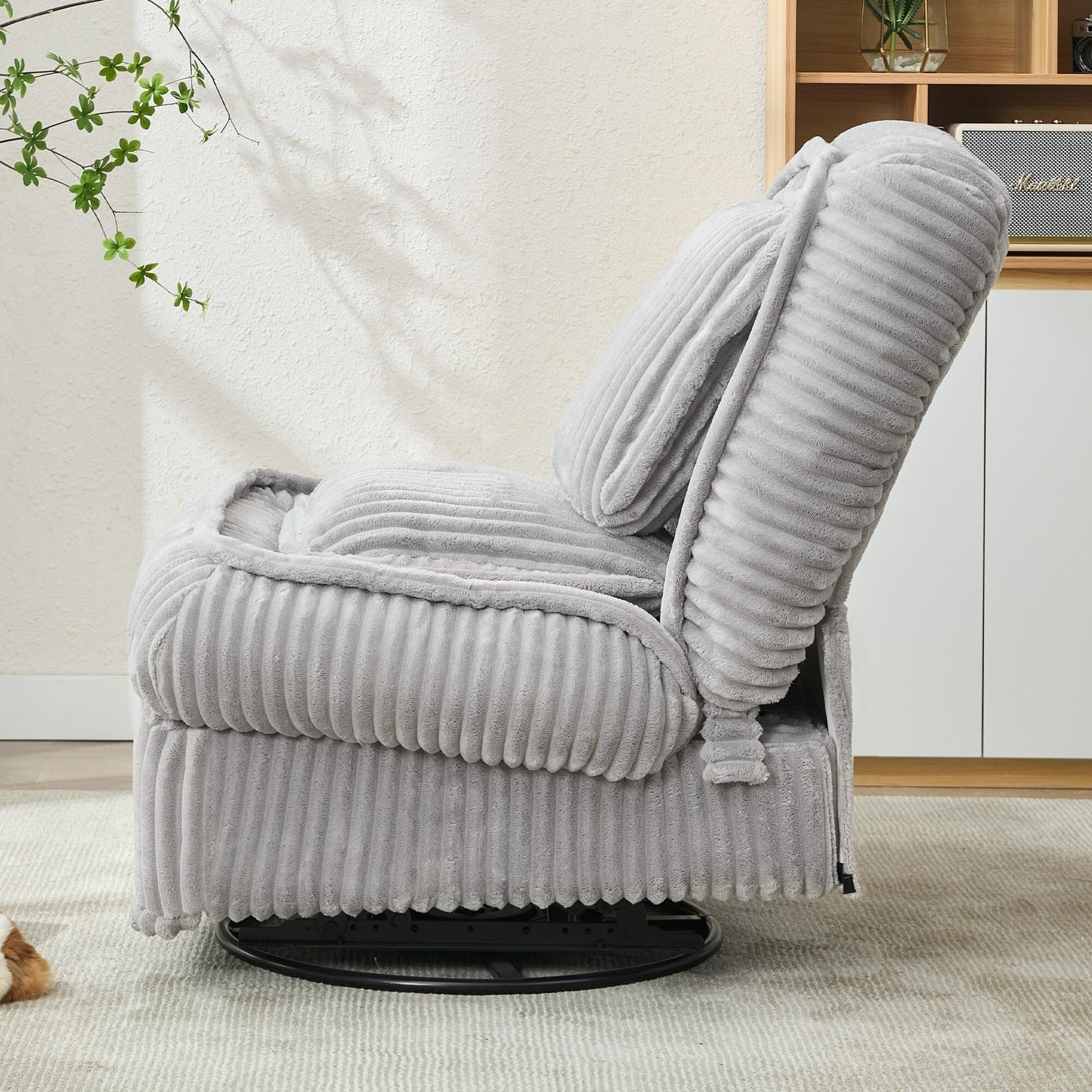 360° Swivel Rocking Single Sofa,Recliner Sofa, Manual Glider Rocking Armless Chair,Living Room Office