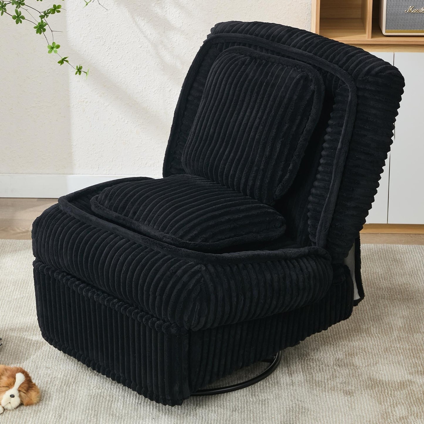360° Swivel Rocking Single Sofa,Recliner Sofa, Manual Glider Rocking Armless Chair,Living Room Office