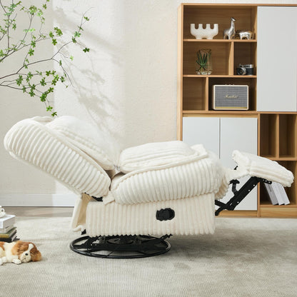 360° Swivel Rocking Single Sofa,Recliner Sofa, Manual Glider Rocking Armless Chair,Living Room Office