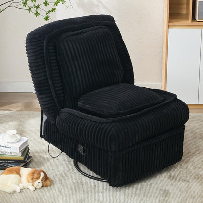 360° Swivel Rocking Single Sofa,Recliner Sofa, Manual Glider Rocking Armless Chair,Living Room Office