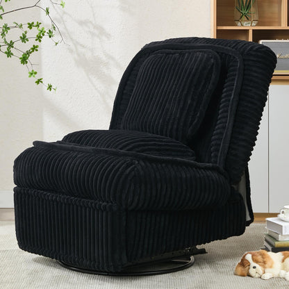 360° Swivel Rocking Single Sofa,Recliner Sofa, Manual Glider Rocking Armless Chair,Living Room Office