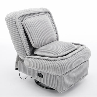 360° Swivel Rocking Single Sofa,Recliner Sofa, Manual Glider Rocking Armless Chair,Living Room Office