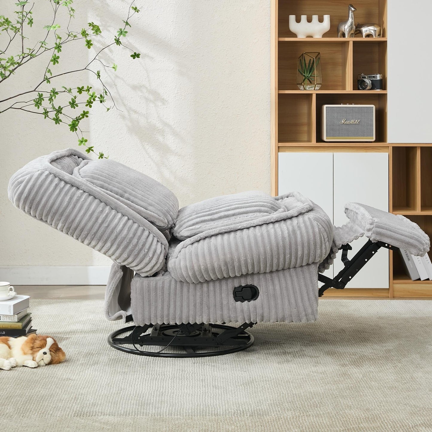 360° Swivel Rocking Single Sofa,Recliner Sofa, Manual Glider Rocking Armless Chair,Living Room Office