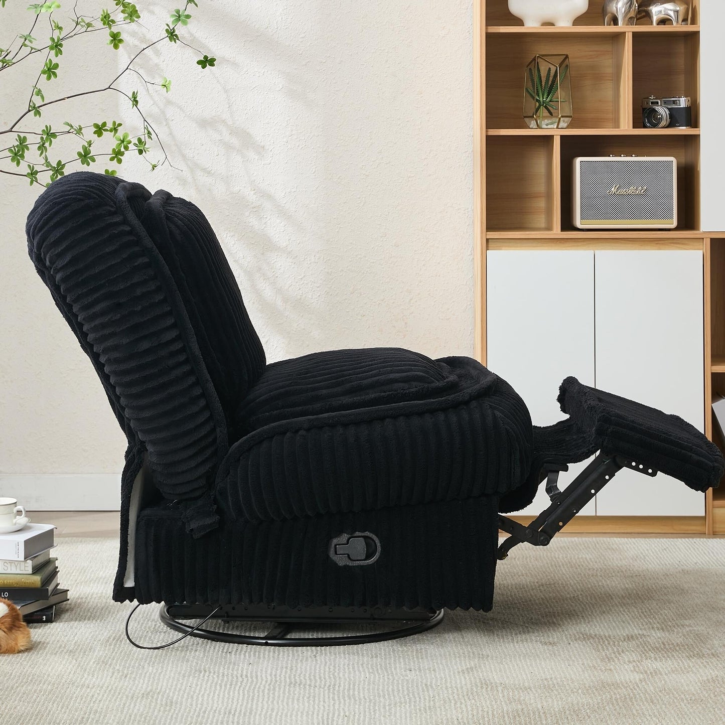 360° Swivel Rocking Single Sofa,Recliner Sofa, Manual Glider Rocking Armless Chair,Living Room Office