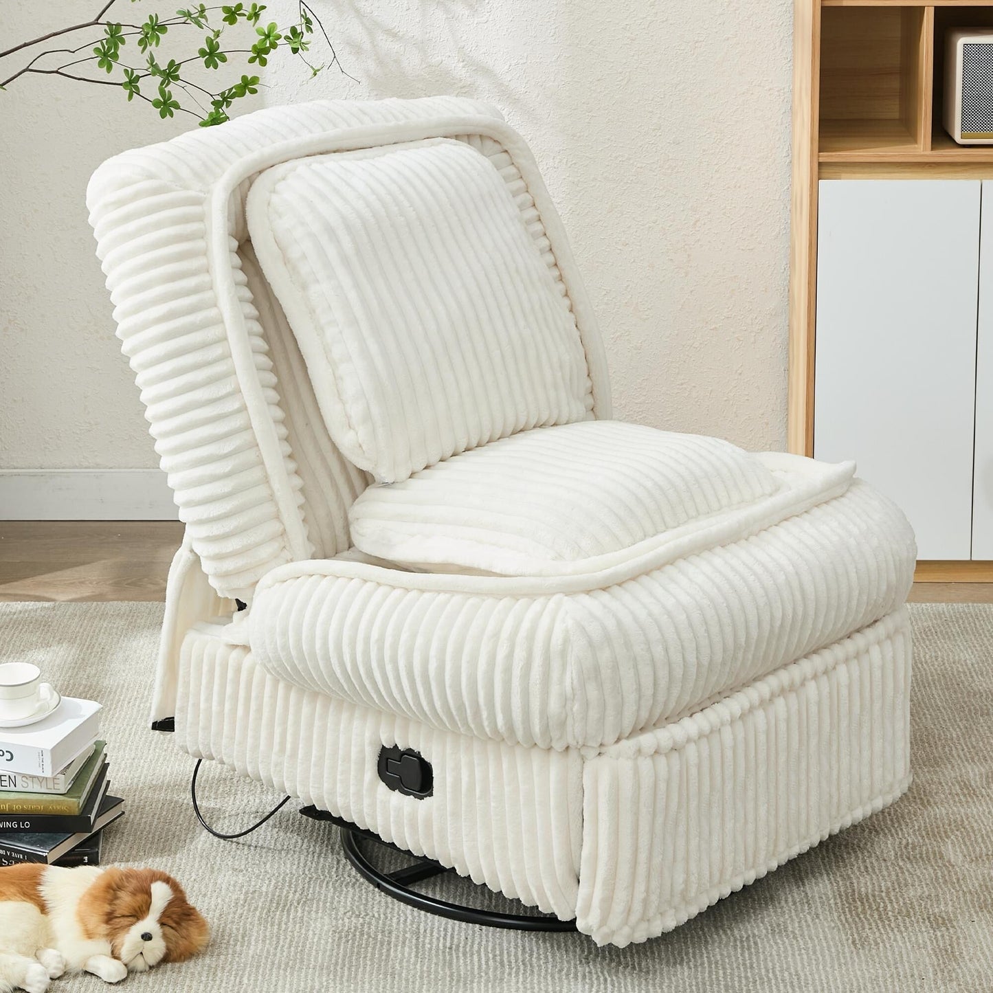 360° Swivel Rocking Single Sofa,Recliner Sofa, Manual Glider Rocking Armless Chair,Living Room Office