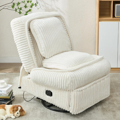 360° Swivel Rocking Single Sofa,Recliner Sofa, Manual Glider Rocking Armless Chair,Living Room Office