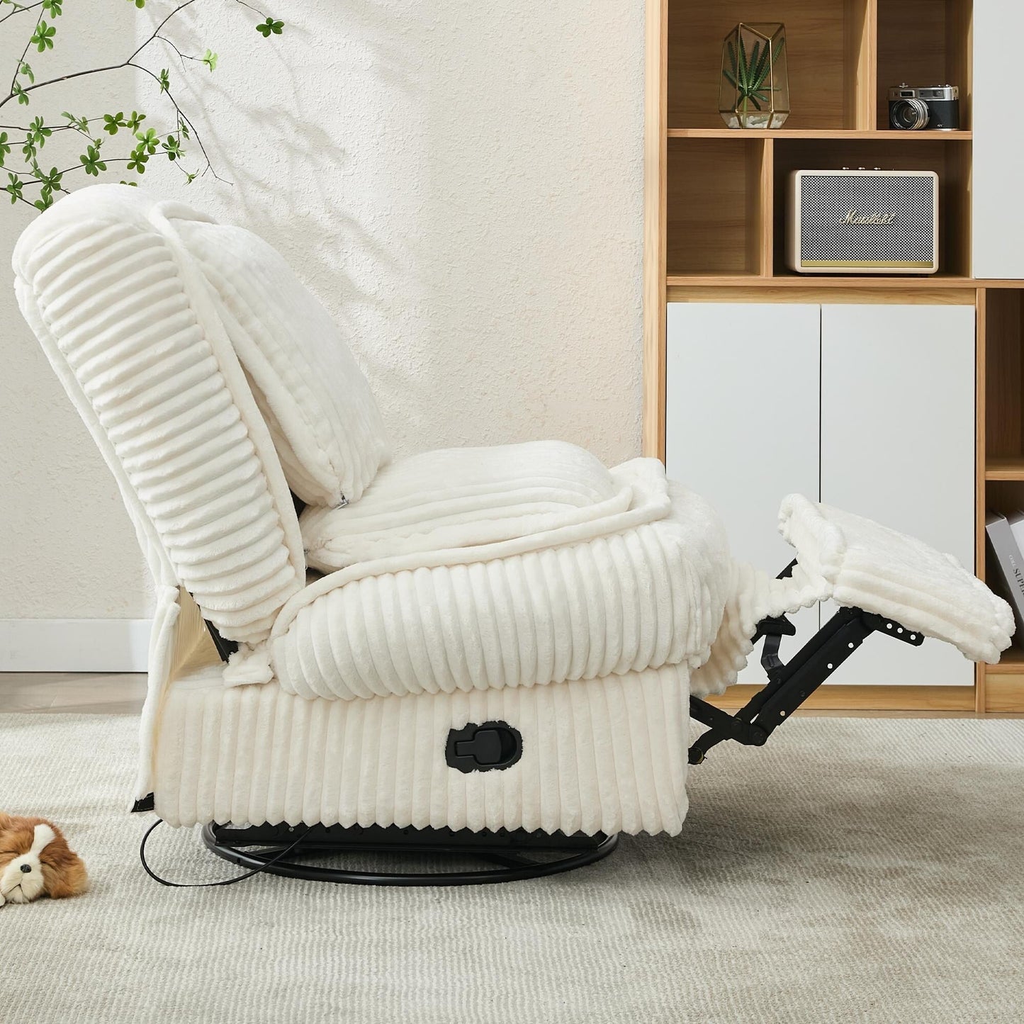 360° Swivel Rocking Single Sofa,Recliner Sofa, Manual Glider Rocking Armless Chair,Living Room Office