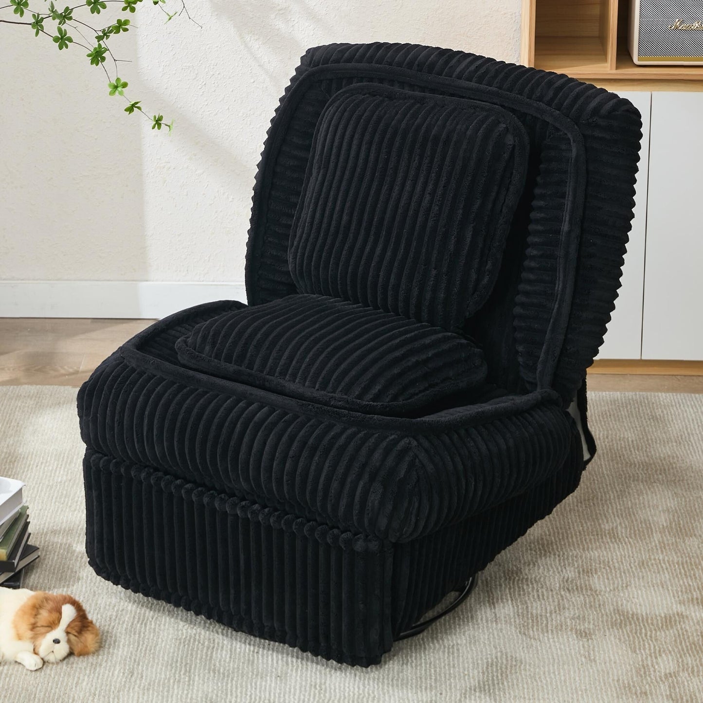 360° Swivel Rocking Single Sofa,Recliner Sofa, Manual Glider Rocking Armless Chair,Living Room Office