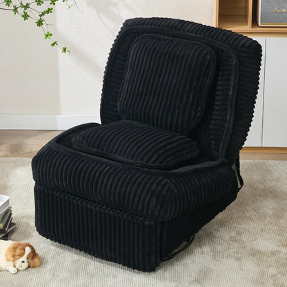 360° Swivel Rocking Single Sofa,Recliner Sofa, Manual Glider Rocking Armless Chair,Living Room Office