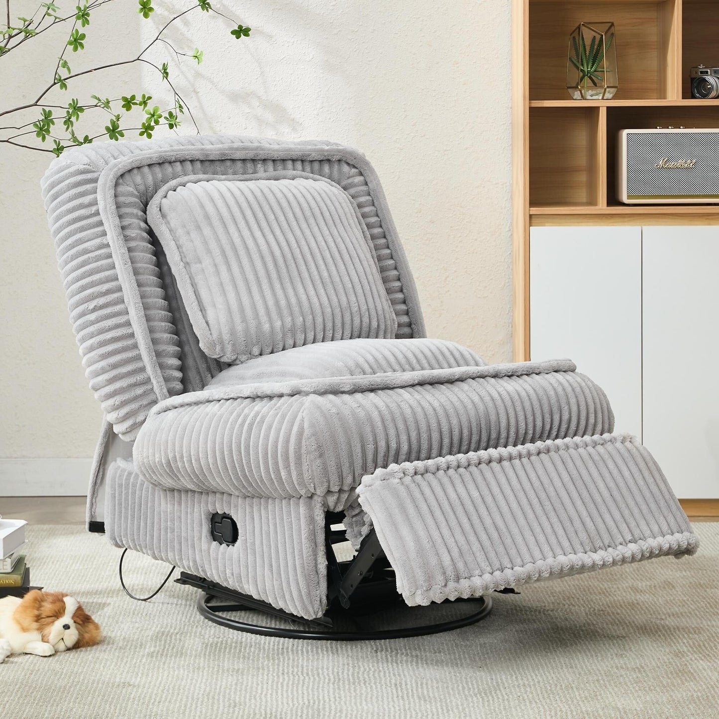 360° Swivel Rocking Single Sofa,Recliner Sofa, Manual Glider Rocking Armless Chair,Living Room Office