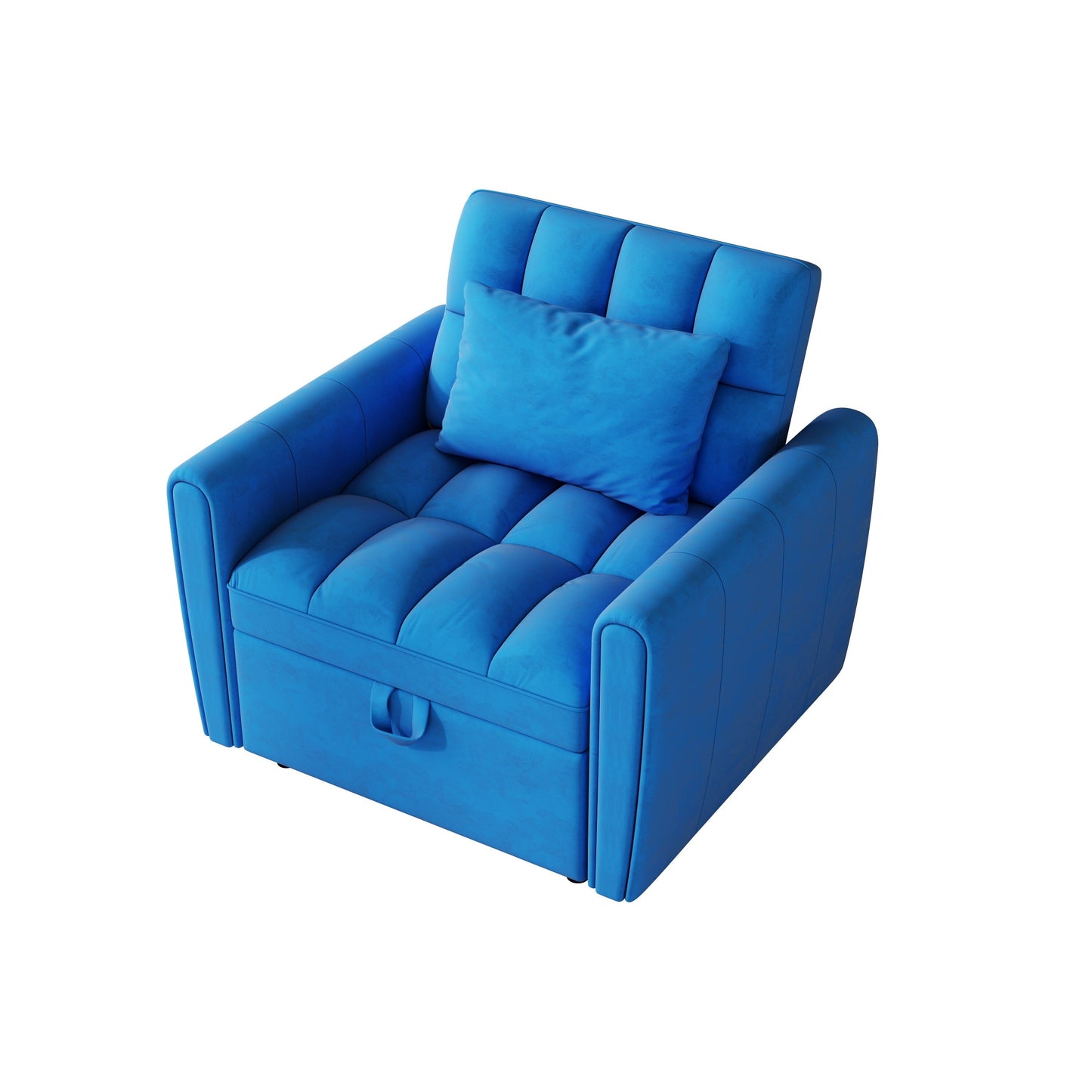38.2-inch foldable large-size sofa bed, modern velvet single sofa, sofa bed with adjustable backrest