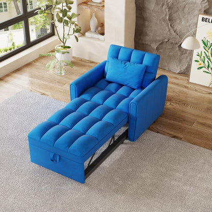 38.2-inch foldable large-size sofa bed, modern velvet single sofa, sofa bed with adjustable backrest
