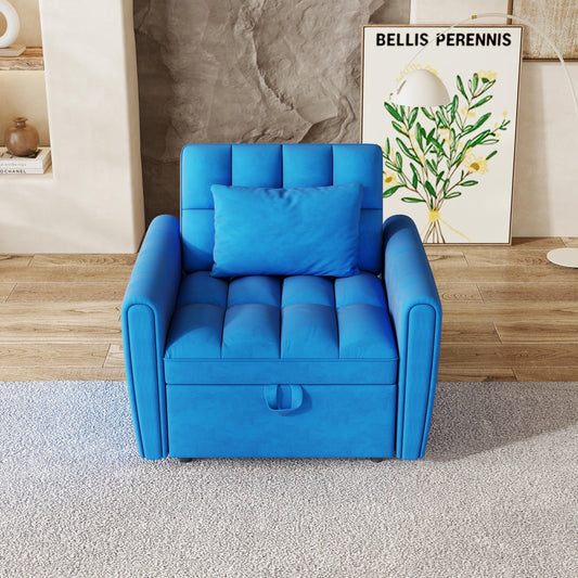 38.2-inch foldable large-size sofa bed, modern velvet single sofa, sofa bed with adjustable backrest