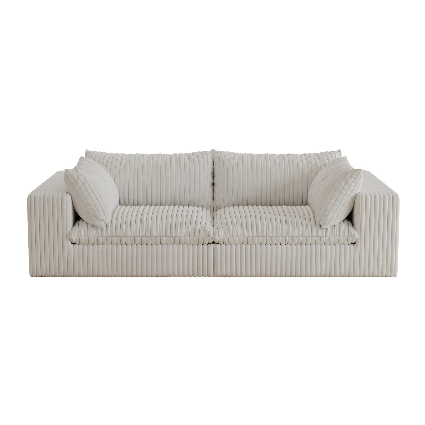 39.8 Cloud Sofa,Corduroy Fabric,Deep Seat Couches,Double-layer design,Removable Cushion,No Assembly, DIY Combination