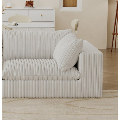 39.8 Cloud Sofa,Corduroy Fabric,Deep Seat Couches,Double-layer design,Removable Cushion,No Assembly, DIY Combination