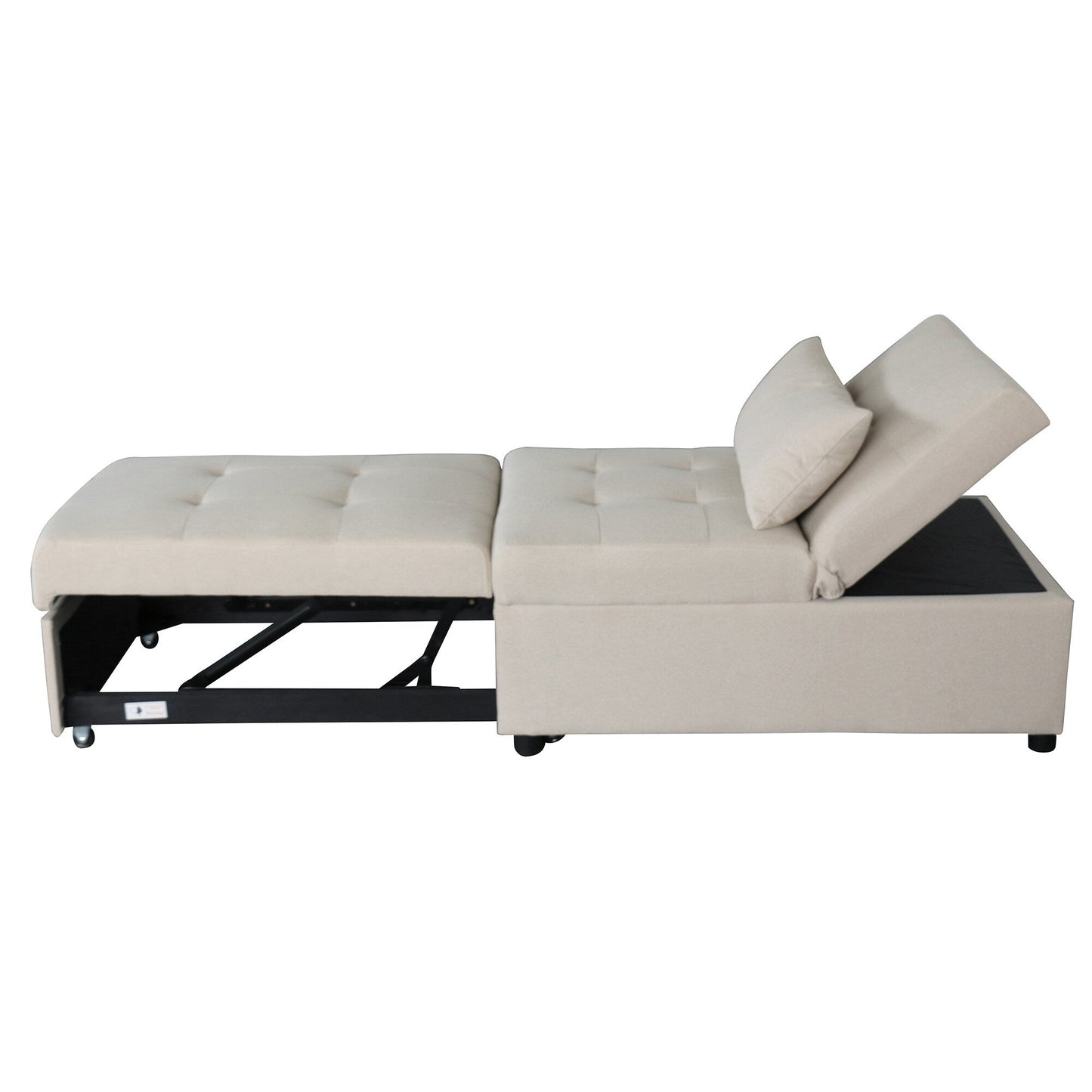 39.8 Single Folding Ottoman Sofa Bed with Adjustable Back and Pillows for Living Room