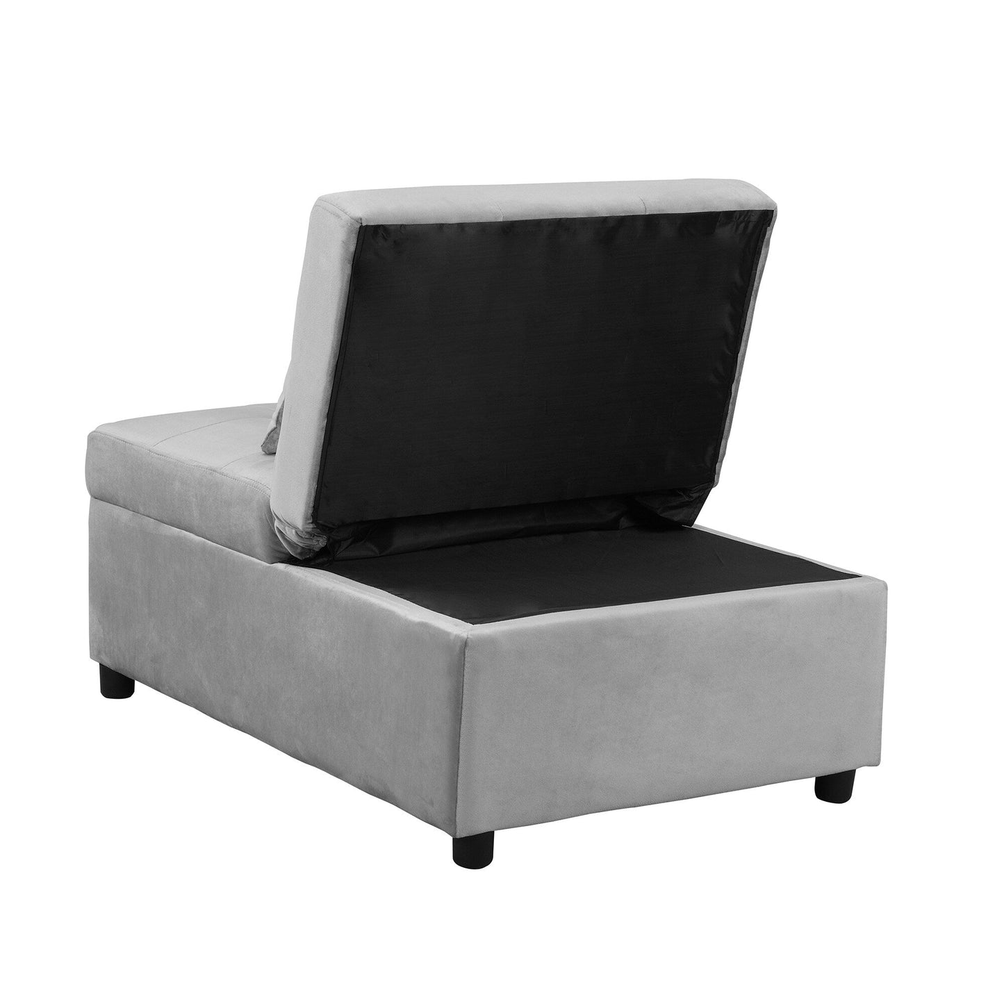 39.8 Single Folding Ottoman Sofa Bed with Adjustable Back and Pillows for Living Room