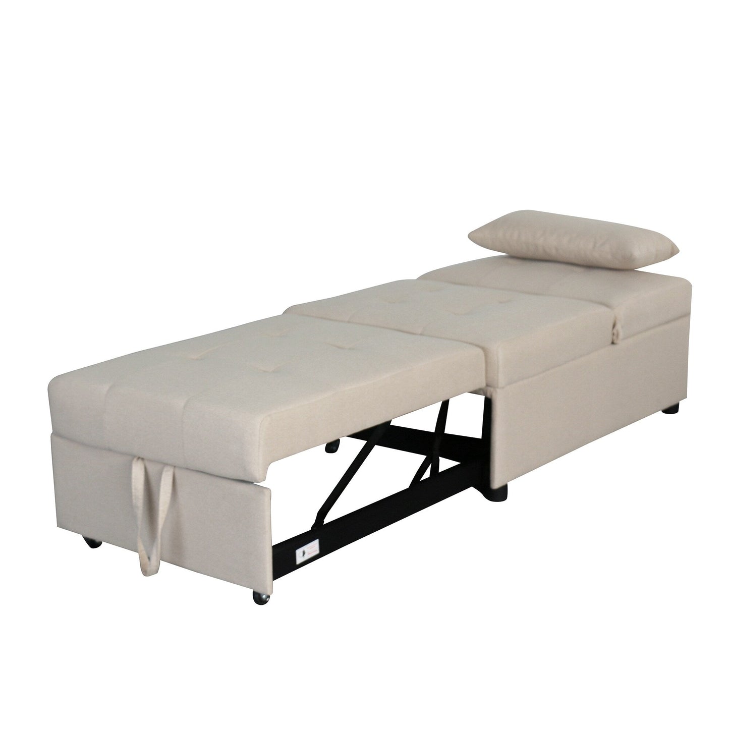 39.8 Single Folding Ottoman Sofa Bed with Adjustable Back and Pillows for Living Room