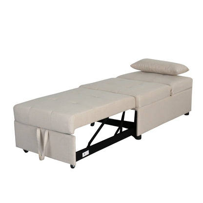 39.8 Single Folding Ottoman Sofa Bed with Adjustable Back and Pillows for Living Room