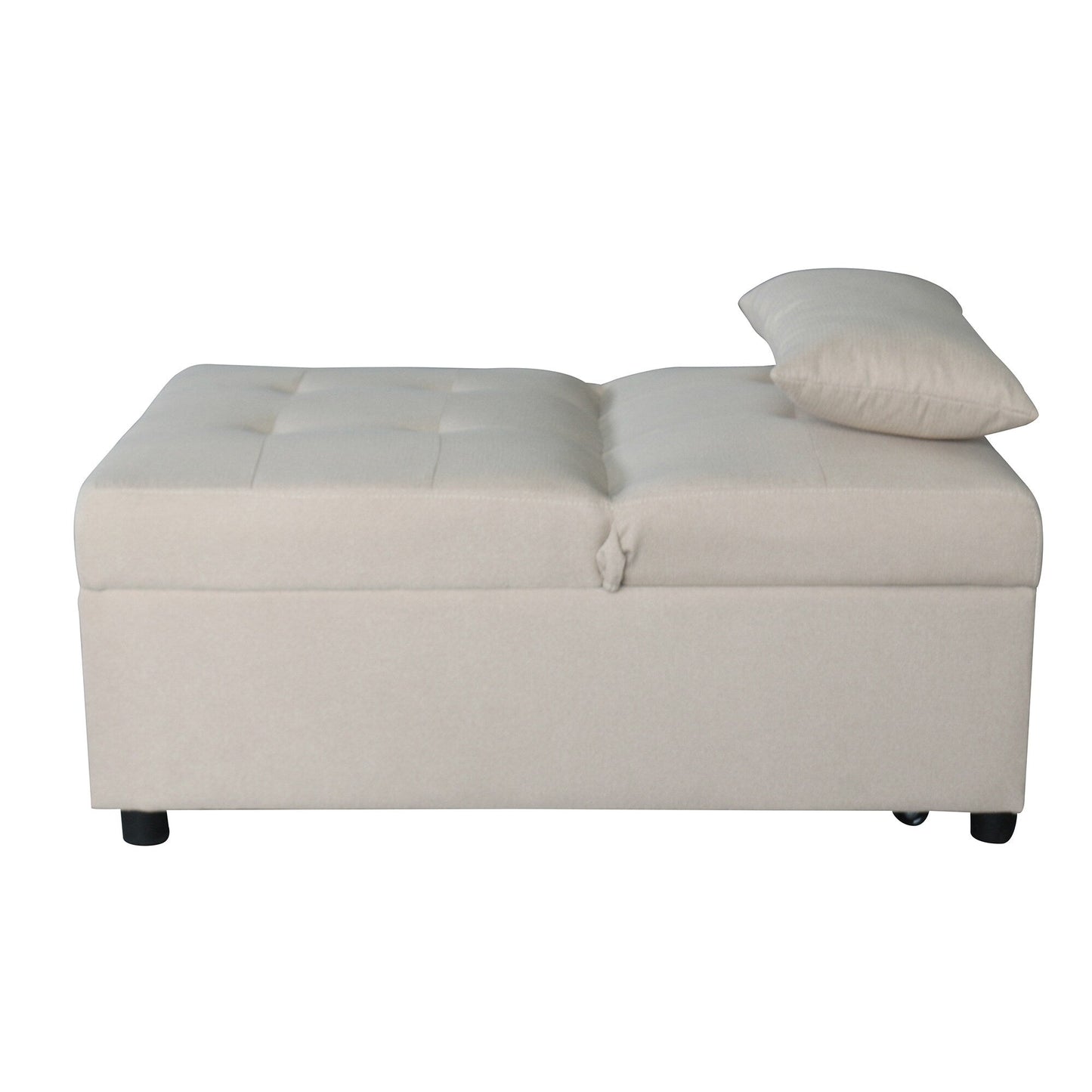 39.8 Single Folding Ottoman Sofa Bed with Adjustable Back and Pillows for Living Room