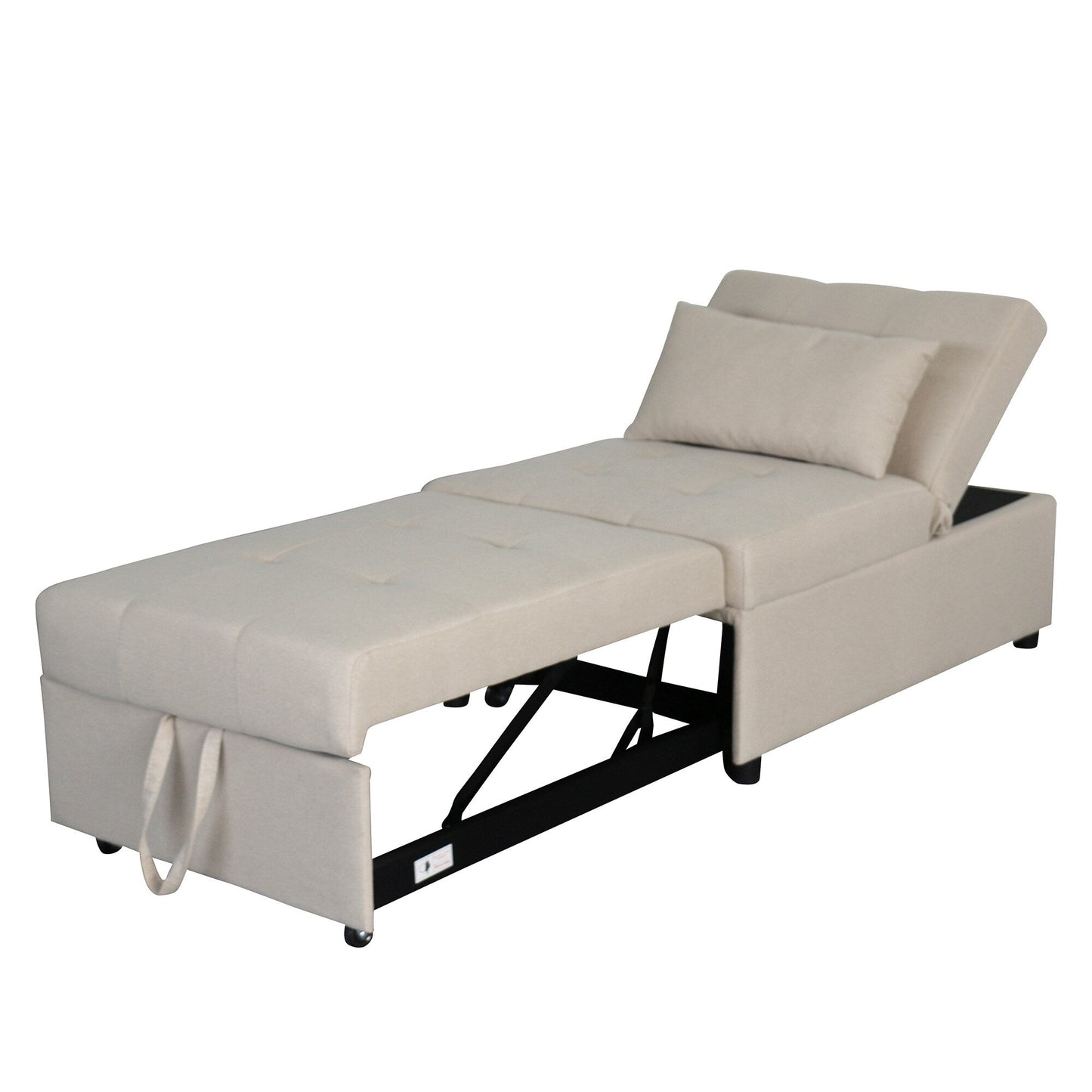 39.8 Single Folding Ottoman Sofa Bed with Adjustable Back and Pillows for Living Room