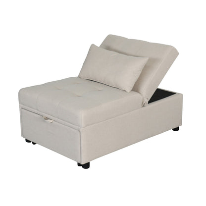 39.8 Single Folding Ottoman Sofa Bed with Adjustable Back and Pillows for Living Room
