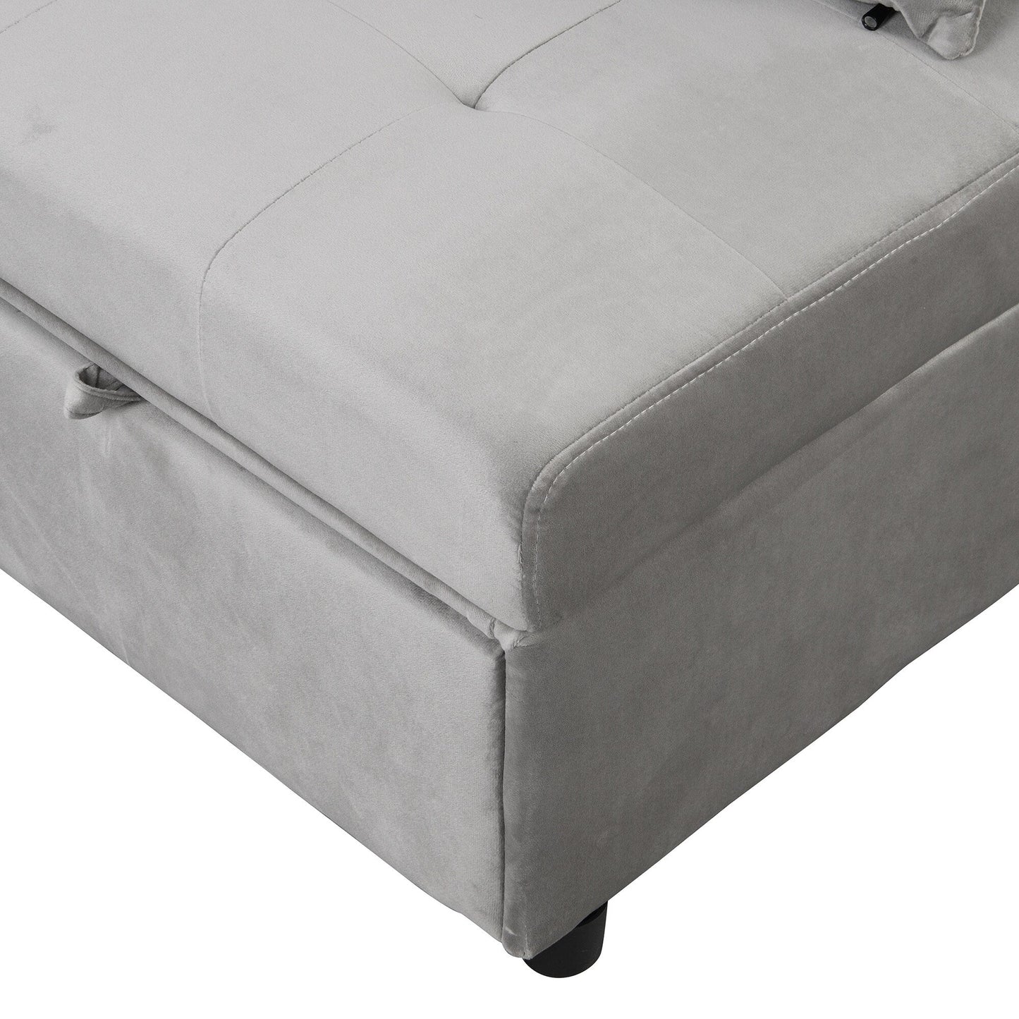 39.8 Single Folding Ottoman Sofa Bed with Adjustable Back and Pillows for Living Room