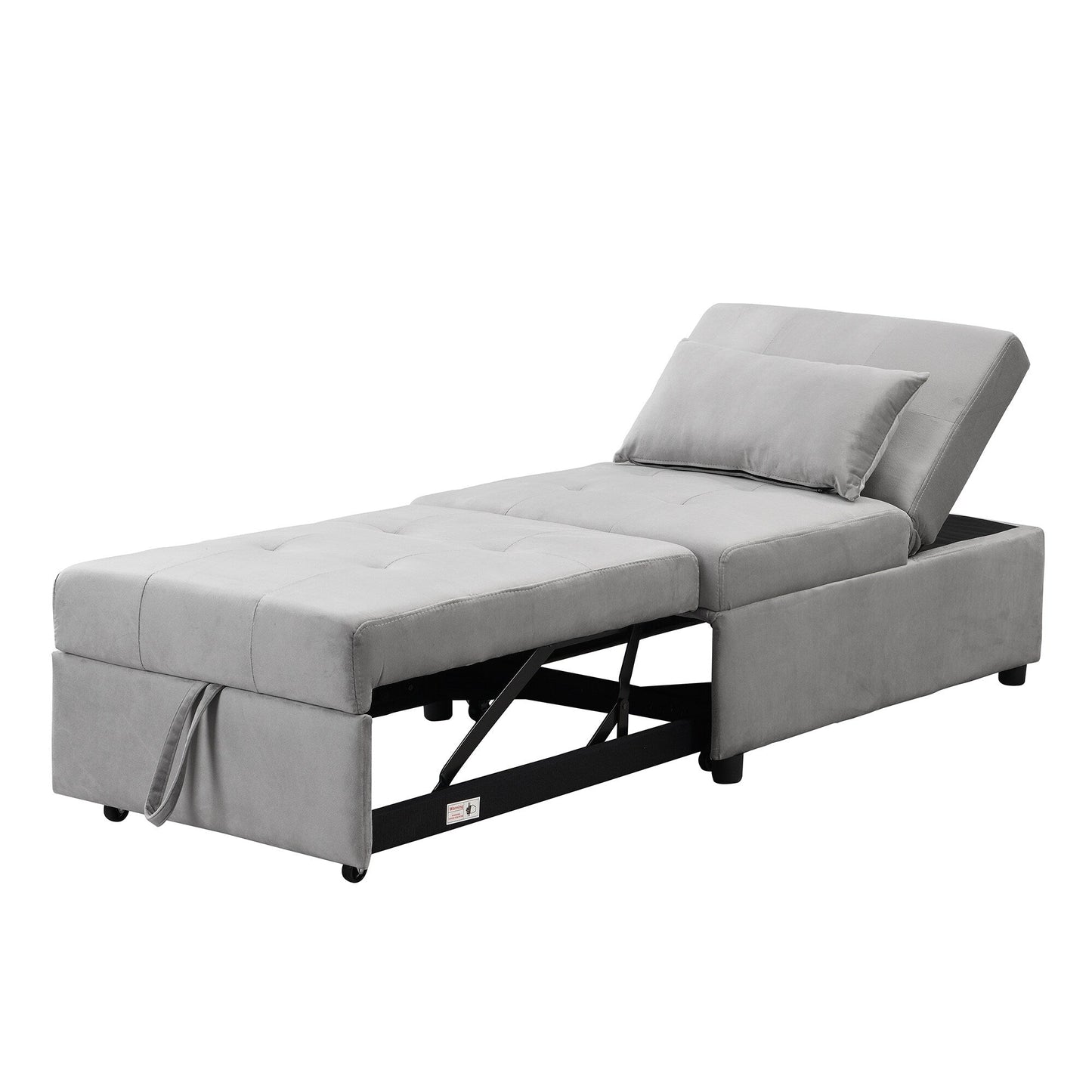 39.8 Single Folding Ottoman Sofa Bed with Adjustable Back and Pillows for Living Room