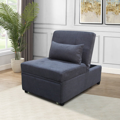 39.8 Single Folding Ottoman Sofa Bed with Adjustable Back and Pillows for Living Room