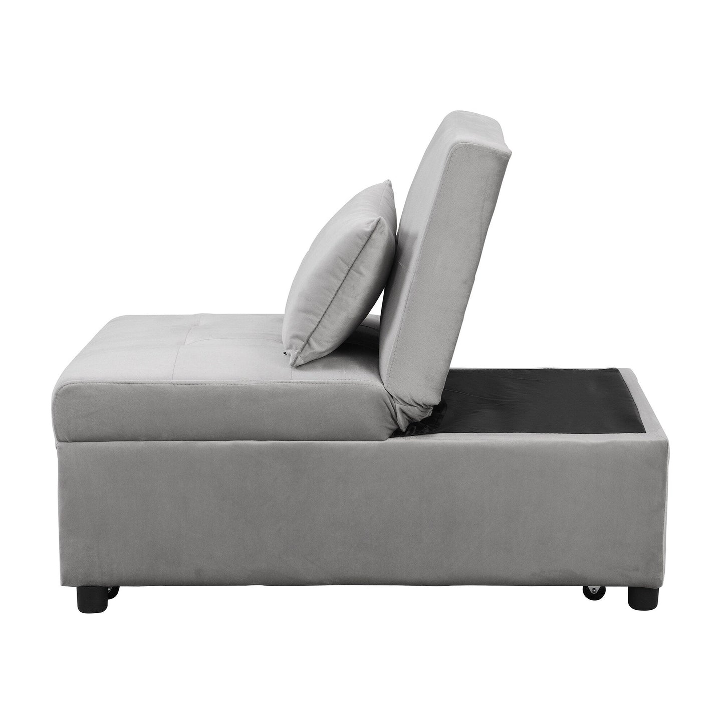 39.8 Single Folding Ottoman Sofa Bed with Adjustable Back and Pillows for Living Room