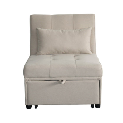 39.8 Single Folding Ottoman Sofa Bed with Adjustable Back and Pillows for Living Room