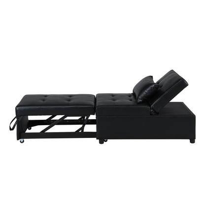 39.8 Single Folding Ottoman Sofa Bed with Adjustable Back and Pillows for Living Room
