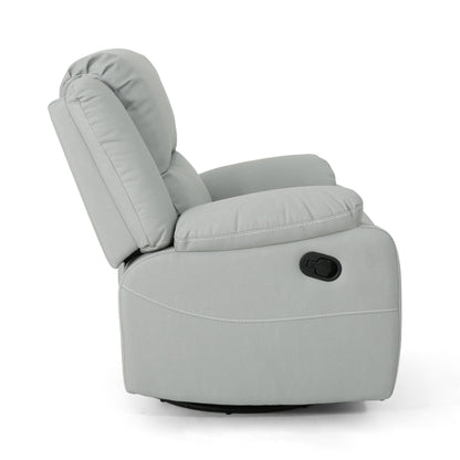 39 Wide Faux Leather Manual Swivel Standard Recliner