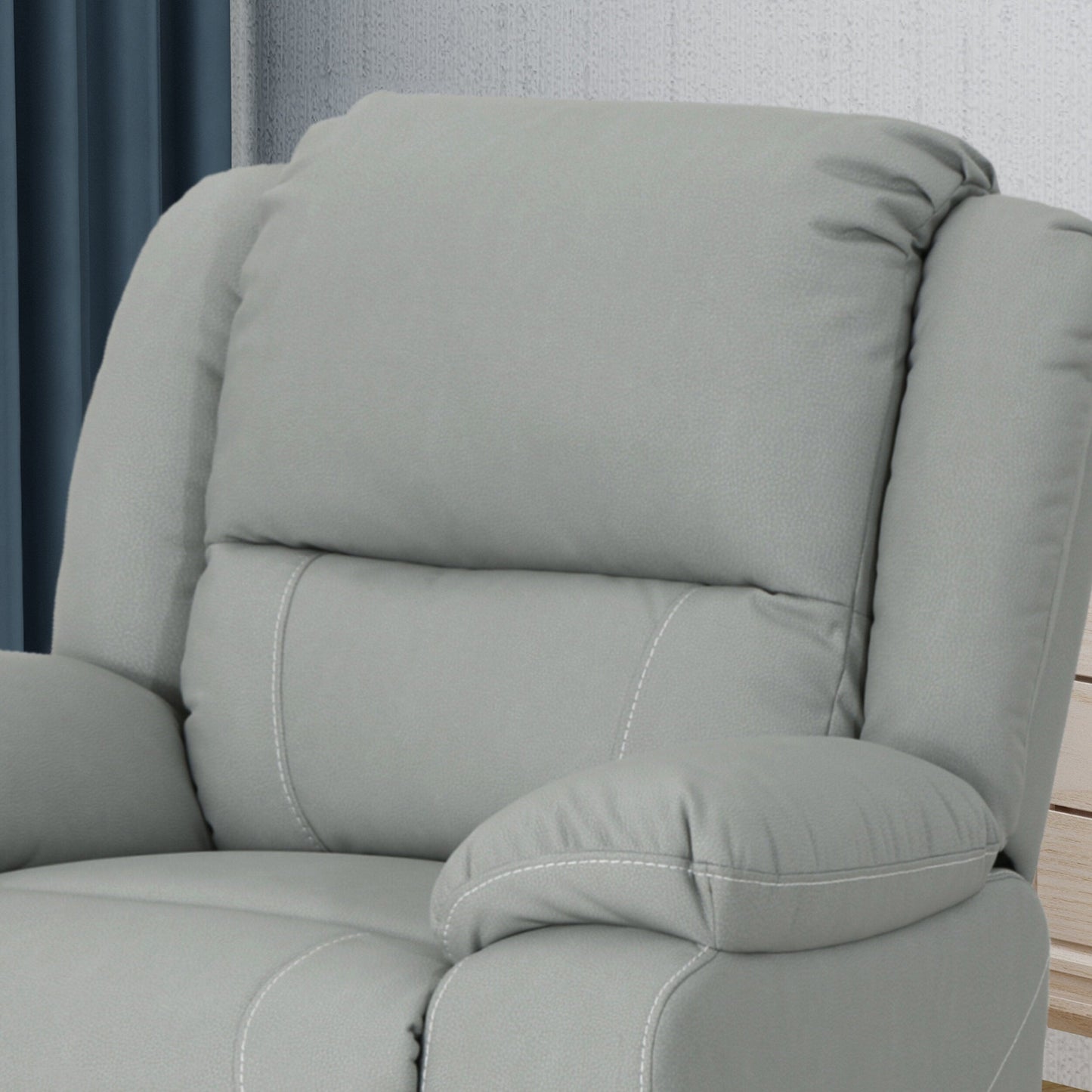 39 Wide Faux Leather Manual Swivel Standard Recliner