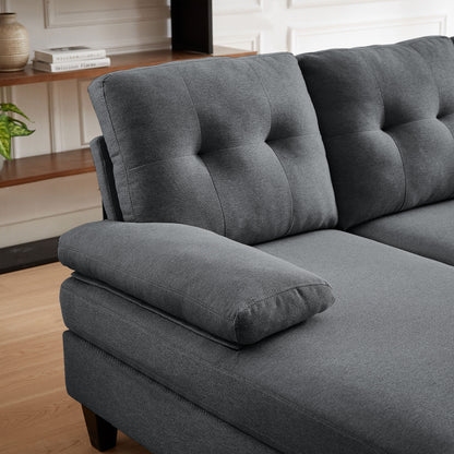 4 Seat U Shaped Sectional Sofa Couch with Double Chaise for Living Room
