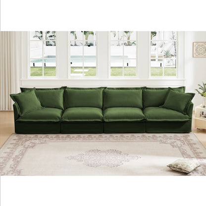 4-Seater Chenille Sofa with Removable Cover for Living Room