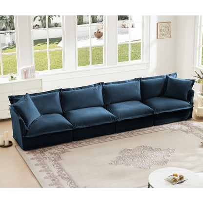 4-Seater Chenille Sofa with Removable Cover for Living Room