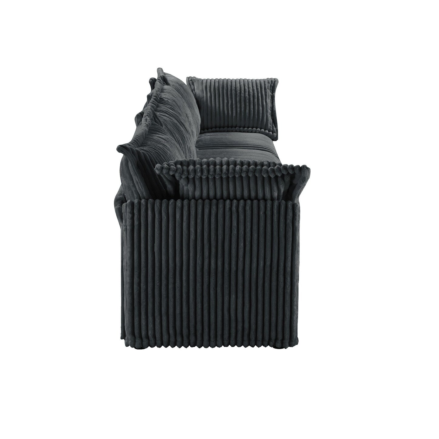 4-Seater Corduroy Slipcovered Sofa with Extra Deep for Living Room