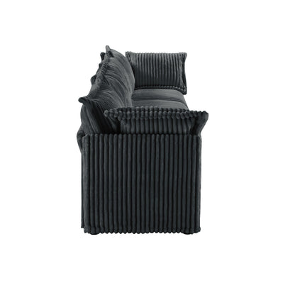 4-Seater Corduroy Slipcovered Sofa with Extra Deep for Living Room