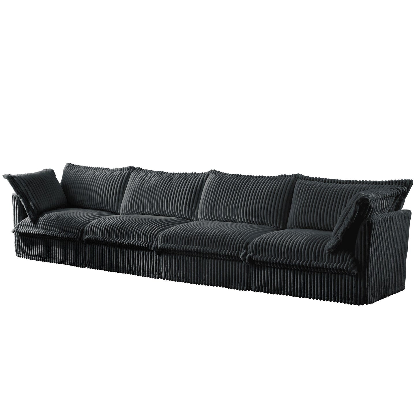 4-Seater Corduroy Slipcovered Sofa with Extra Deep for Living Room