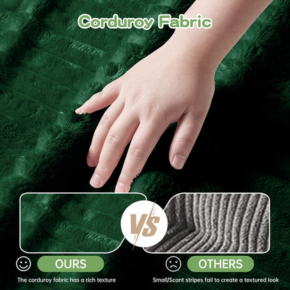 4-Seater Corduroy Slipcovered Sofa with Extra Deep for Living Room