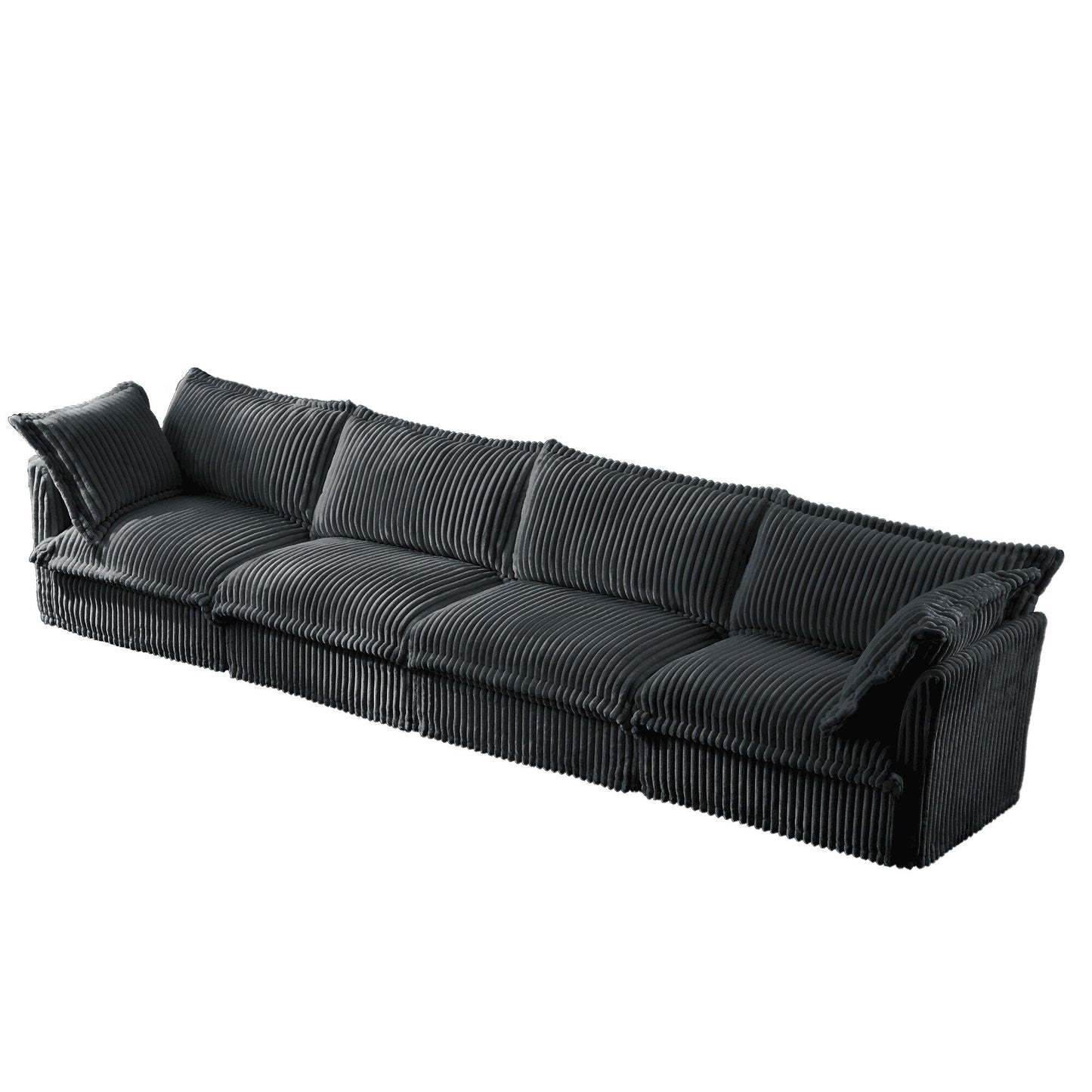 4-Seater Corduroy Slipcovered Sofa with Extra Deep for Living Room