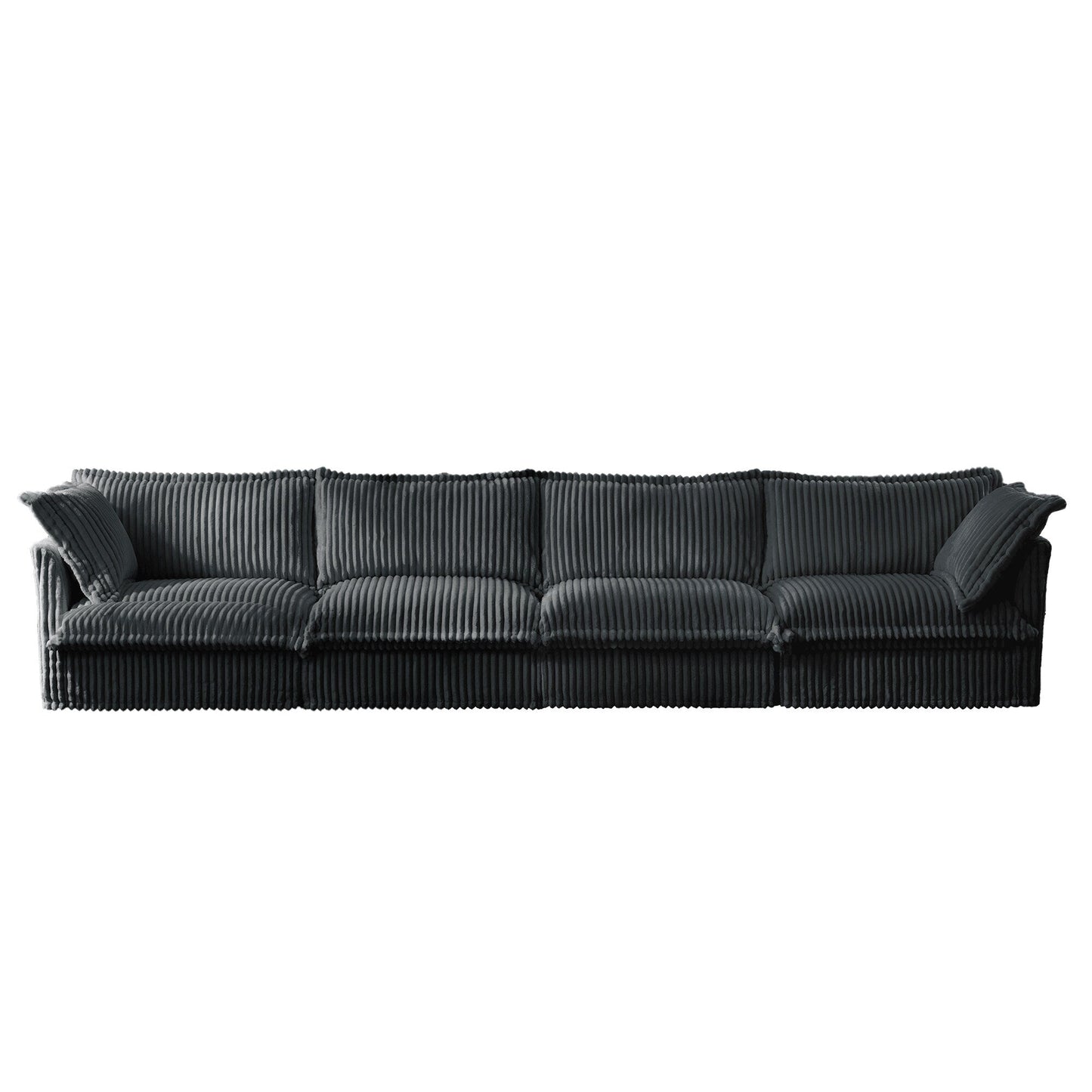 4-Seater Corduroy Slipcovered Sofa with Extra Deep for Living Room