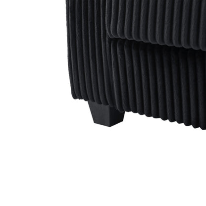 4-Seater Modern Corduroy Sofa Couch with USB Ports, Hidden Storage, and Flip-Top Cup Holders