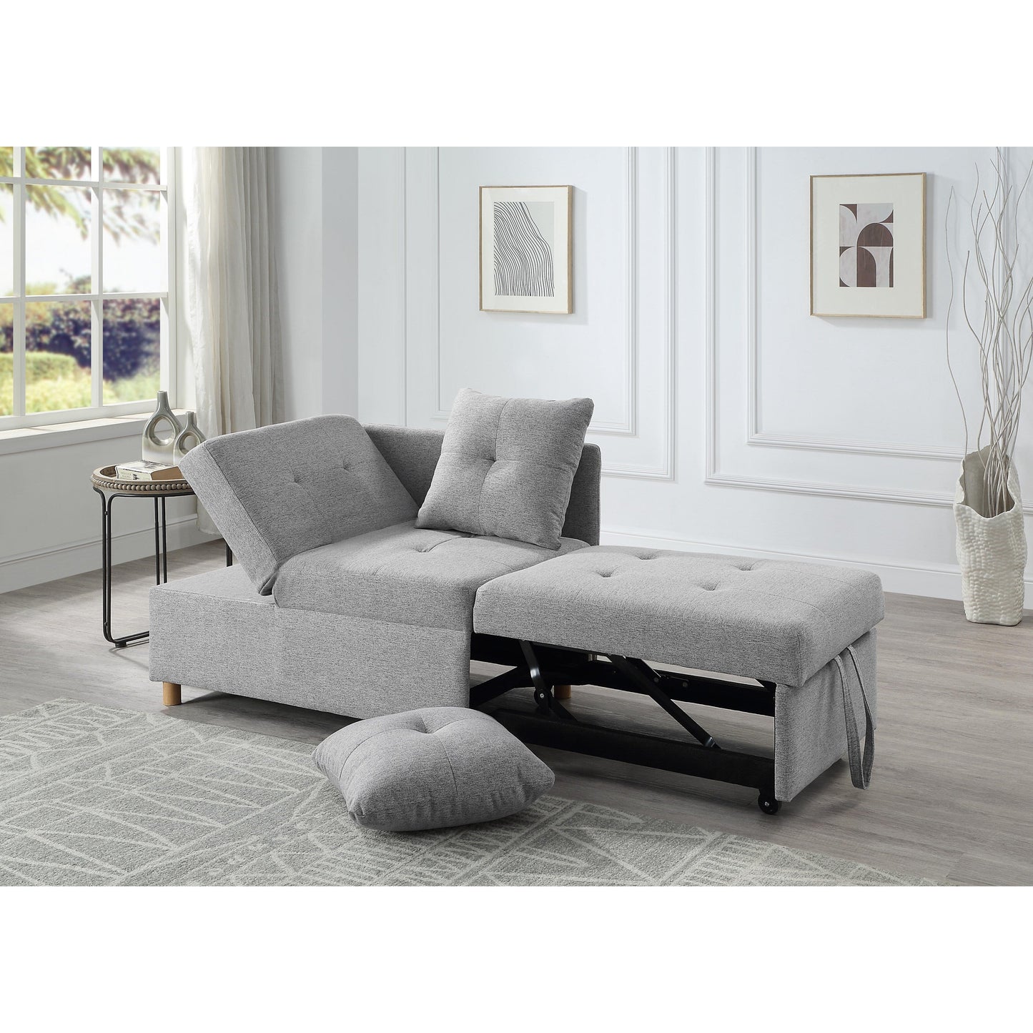 4-in-1 Single Convertible Sofa Bed with Adjustable Back