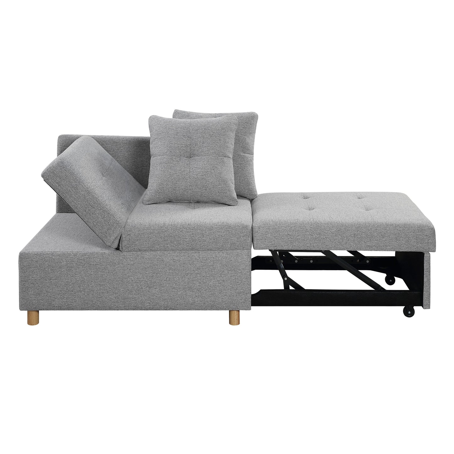 4-in-1 Single Convertible Sofa Bed with Adjustable Back