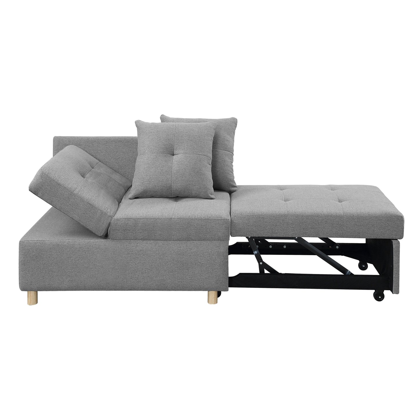 4-in-1 Single Convertible Sofa Bed with Adjustable Back