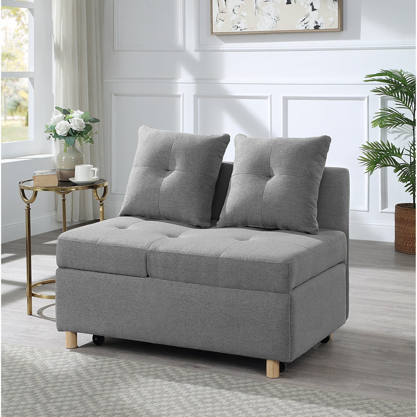 4-in-1 Single Convertible Sofa Bed with Adjustable Back