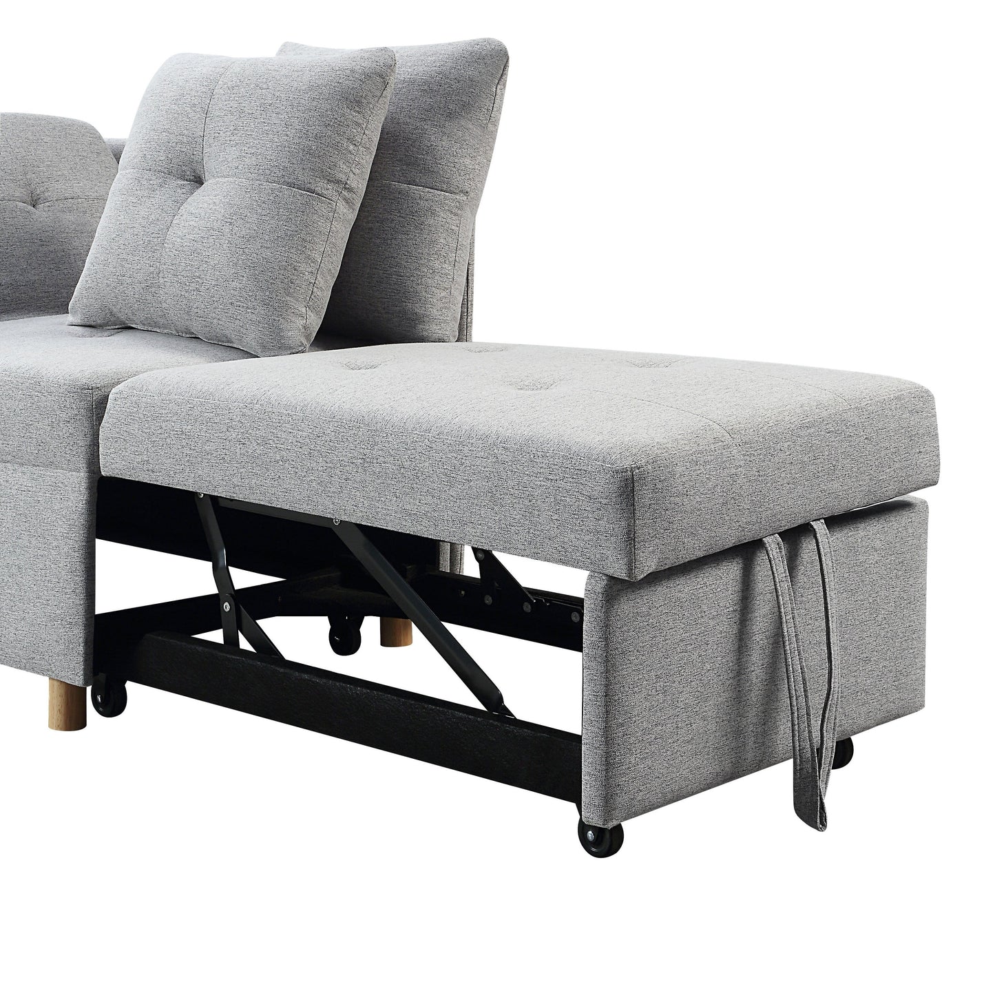 4-in-1 Single Convertible Sofa Bed with Adjustable Back