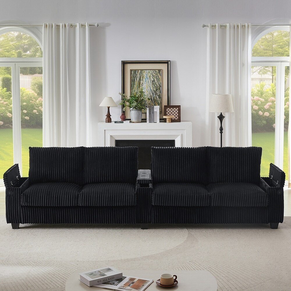 4-seater Corduroy Sofa Couch